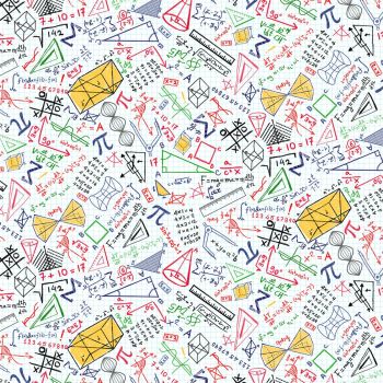Timeless Treasures Fabric - Maths and Science - Maths Equations White - 100% Cotton - 1/4m+