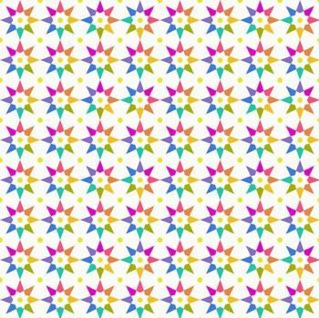 Andover Fabric - Alison Glass - Art Theory - Rainbow Stars - Day - 100% Cotton - 1/4m+