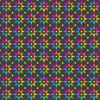 Andover Fabric - Alison Glass - Art Theory - Rainbow Stars - Night - 100% Cotton - 1/4m+
