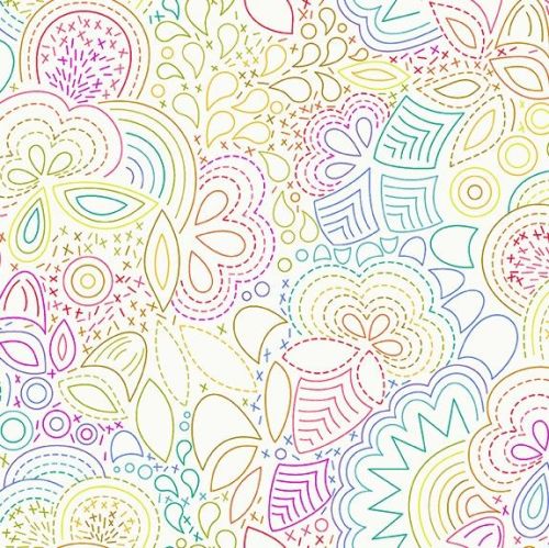 Andover Fabric - Alison Glass - Art Theory - Rainbow Stitched - Day - 100% 