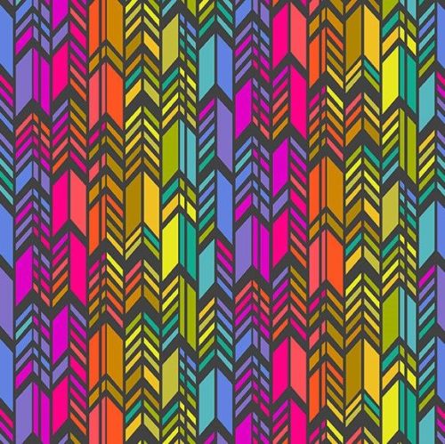 Andover Fabric - Alison Glass - Art Theory - Rainbow Feather - Night - 100%