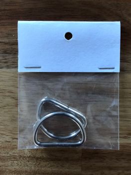 Unbranded 32mm Steel Bag D Rings - Silver x 2