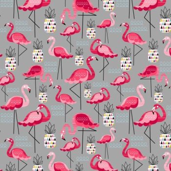 Nutex Fabric - Flamingo - Grey Pink (Coral) - 100% Cotton - 1/4m+