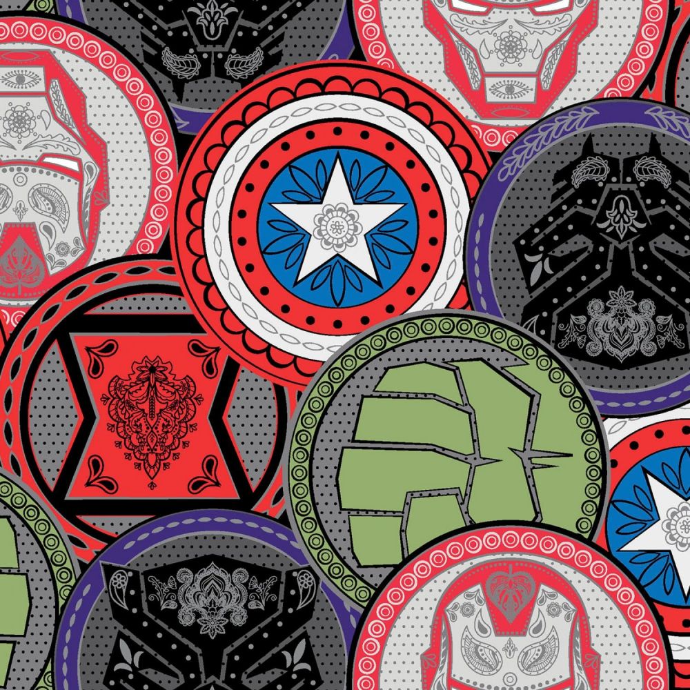 Marvel Avengers Fabric - Marvel Coins - 100% Cotton - 1/4m+