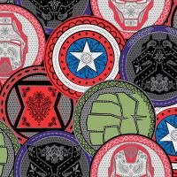 Marvel Avengers Fabric - Marvel Coins - 100% Cotton - 1/4m+