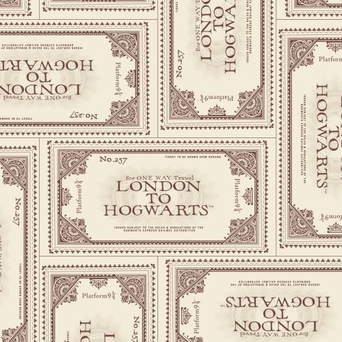 Harry Potter Fabric - Ticket to Hogwarts - Cream - 100% Cotton - 1/4m+