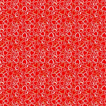 Makower Fabric - Pamper - Hearts - Red - 100% Cotton - 1/4m+
