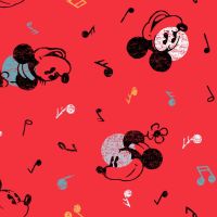 Disney Fabric - Mickey and Minnie Mouse - Vintage Music - 100% Cotton - 1/4m+