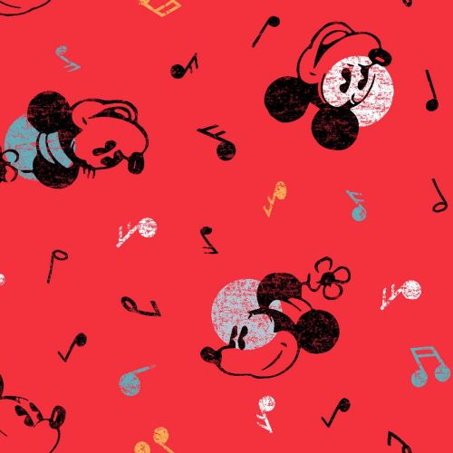Disney Fabric - Mickey and Minnie Mouse - Vintage Music - 100% Cotton - 1/4