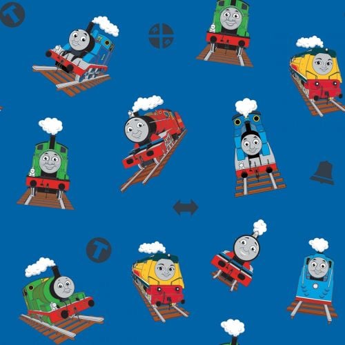 Thomas and Friends Fabric - Main - Navy - 100% Cotton - 1/4m+