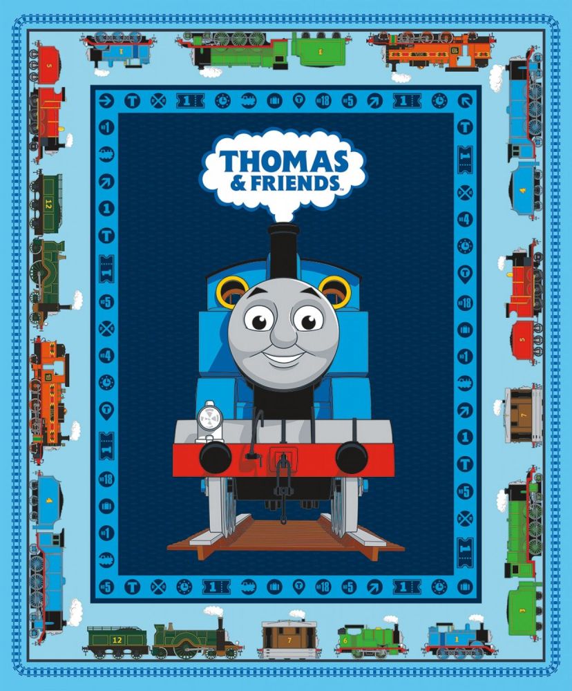 Thomas and Friends Fabric - All Aboard Panel 36" - 100% Cotton