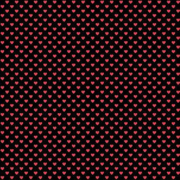 Andover Fabric - Hearts - Black Red - 100% Cotton - 1/4m+