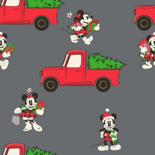 Disney Fabric - Mickey Mouse Christmas - Red Truck - 100% Cotton - 1/4m+