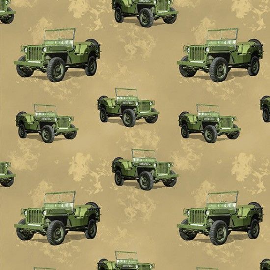 Nutex Fabric - Battlezone - Jeep - 100% Cotton - 1/4m+