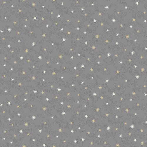 Makower Fabric - Scandi Christmas - Stars - Grey - 100% Cotton - 1/4m+