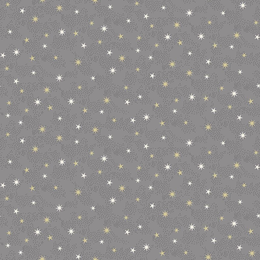 Makower Fabric - Scandi Christmas - Stars - Grey - 100% Cotton - 1/4m+