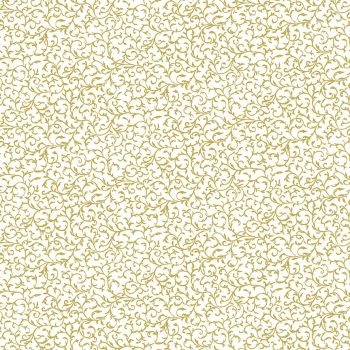 Makower Fabric - Christmas Metallic Essentials - Scrolls - Gold - 100% Cotton - 1/4m+