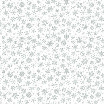 Makower Fabric - Christmas Metallic Essentials - Snowflakes - Silver - 100% Cotton - 1/4m+