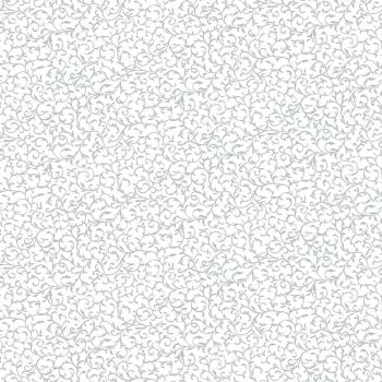 Makower Fabric - Christmas Metallic Essentials - Scrolls - Silver - 100% Cotton - 1/4m+