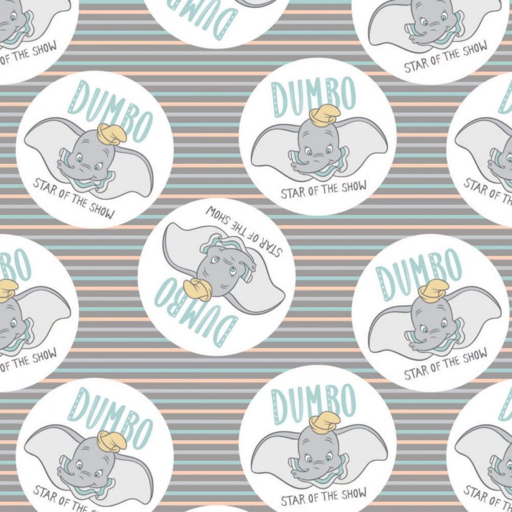 Disney Fabric - Dumbo - Star of the Show - 100% Cotton - 1/4m+