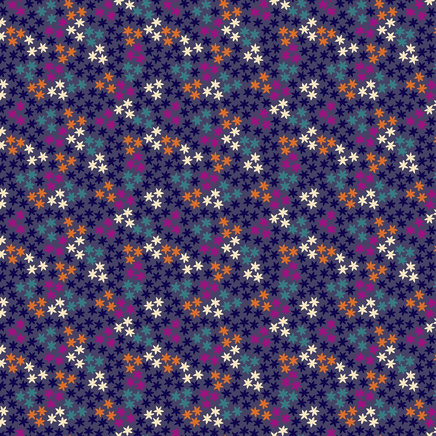 Makower Fabric - Henna - Stars - Purple - 100% Cotton - 1/4m+