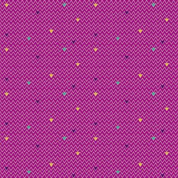 Makower Fabric - Henna - Zig Zag - Pink - 100% Cotton - 1/4m+