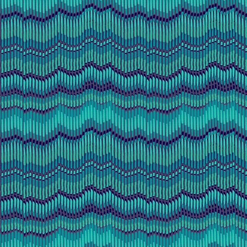 Makower Fabric - Henna - Moire Stripe - Turquoise - 100% Cotton - 1/4m+