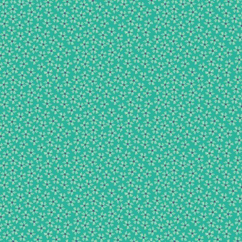 Makower Fabric - Henna - Dash Flower - Turquoise - 100% Cotton - 1/4m+