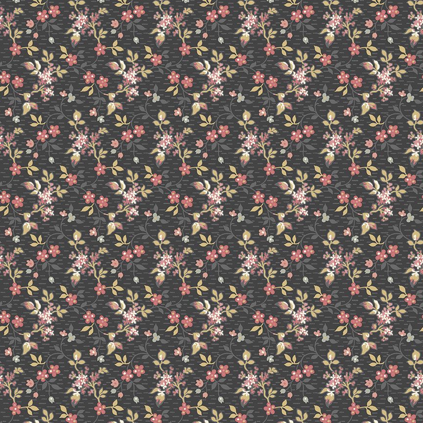 Andover Fabric - Edyta Sitar - Moonstone - Jasmine - Onyx - 100% Cotton - 1/4m+