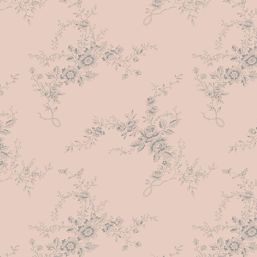 Andover Fabric - Edyta Sitar - Moonstone - Bells of Ireland - Powder Pink - 100% Cotton - 1/4m+