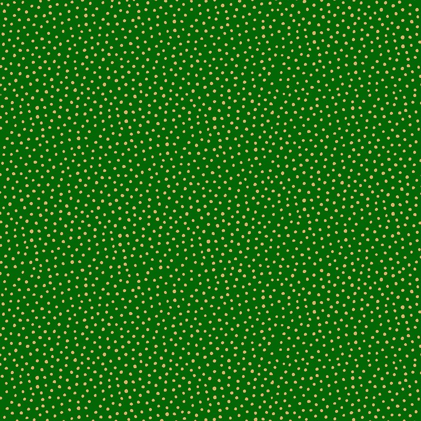 Makower Fabric - Santa Express - Snowball - Green - 100% Cotton - 1/4m+