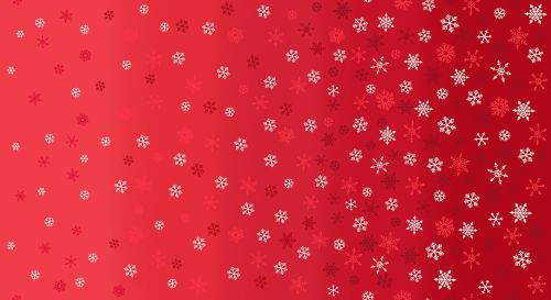 Makower Fabric - Scandi - Ombre Snowflake - Red - 100% Cotton - Long 1/4m+