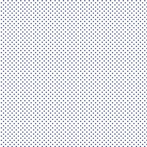 Makower Fabric - Spots - White Navy WB9 - 100% Cotton - 1/4m+