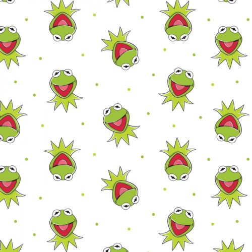 Disney Fabric - The Muppets - Kermit the Frog - White - 100% Cotton - 1/4m+