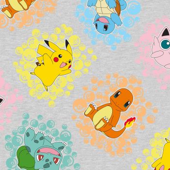 Pokemon Fabric - Pikachu and Friends - Grey - 100% Cotton - 1/4m+
