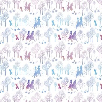 Disney Fabric - Frozen 2 - Character and Tree Silhouette - 100% Cotton - 1/4m+