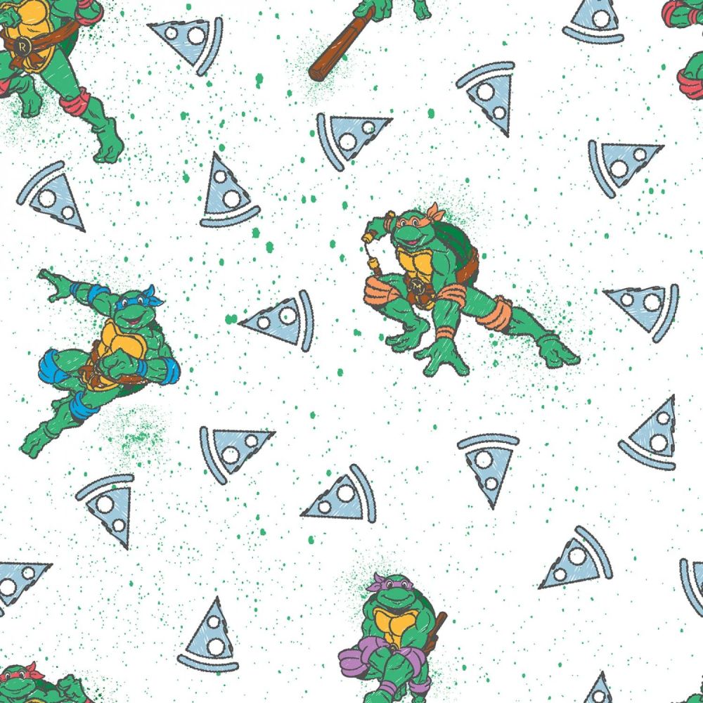 TMNT Fabric - Teenage Mutant Ninja Turtles - Paint Splatter - 100% Cotton - 1/4m+