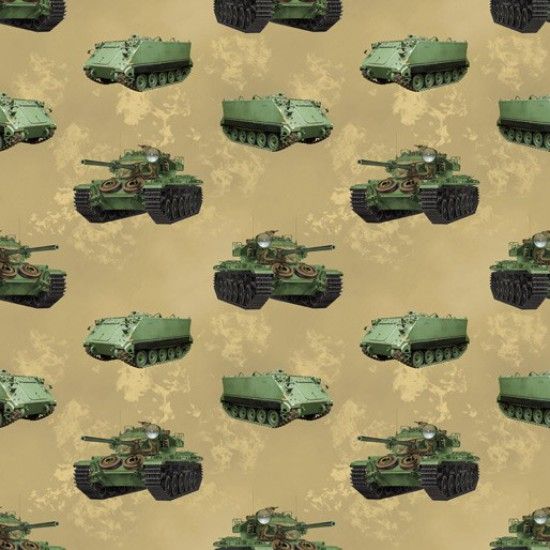 Nutex Fabric - Battlezone - Tanks - 100% Cotton - 1/4m+