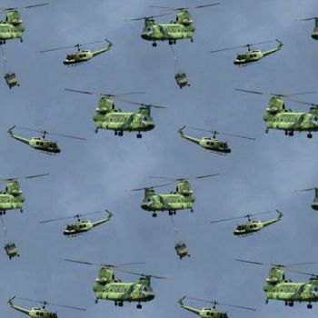 Nutex Fabric - Battlezone - Helicopters - 100% Cotton - 1/4m+