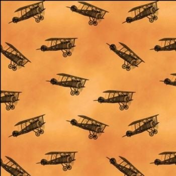 Nutex Fabric - Remembering - Biplanes - 100% Cotton - 1/4m+