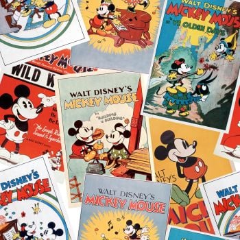 Disney Fabric - Classic Mickey Mouse Posters - 100% Cotton - 1/4m+