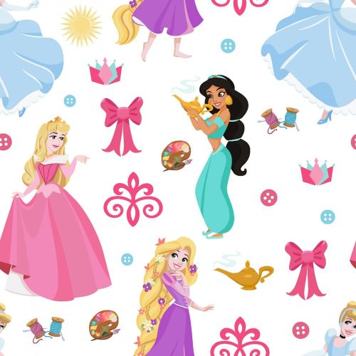 Disney Fabric - Ultimate Princess Icon Packed - 100% Cotton - 1/4m+