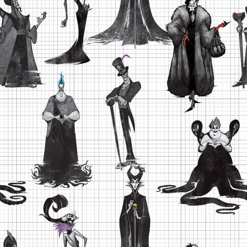 Disney Fabric - Villains Shadows - 100% Cotton - 1/4m+