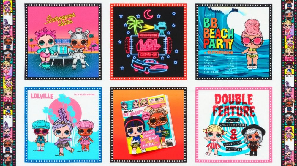 LOL Surprise Doll Fabric - Doube Feature Panel - 100% Cotton