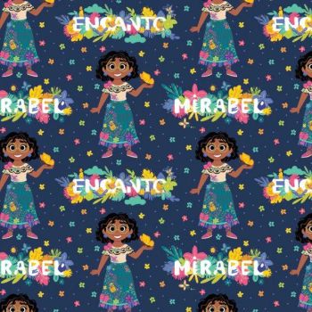 Disney Fabric - Encanto - Mirabel Nature - Navy - 100% Cotton - 1/4m+