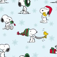 Peanuts Fabric - Christmas Snoopy and Woodstock - 100% Cotton - 1/4m+