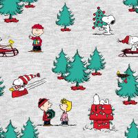 Peanuts Fabric - Christmas Snow Scene - 100% Cotton - 1/4m+