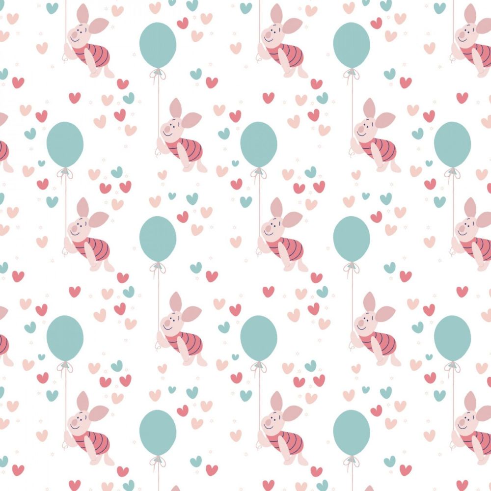 Disney Fabric - Winnie the Pooh - Piglet Balloons - 100% Cotton - 1/4m+