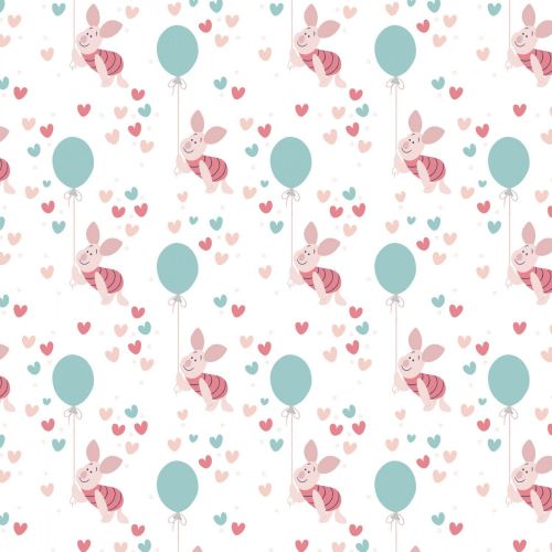 Disney Fabric - Winnie the Pooh - Piglet Balloons - 100% Cotton - 1/4m+