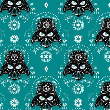 Star Wars Fleece Fabric - Darth Vader Sugar Skulls - 100% Polyester - 1/2m+